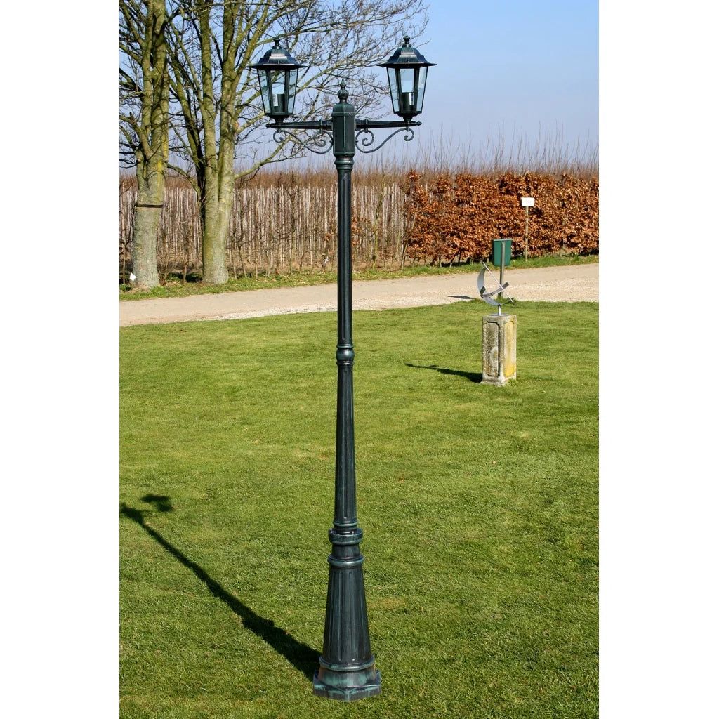 Lampada da terra decorativa doppia da esterno verde 215 cm 2402082