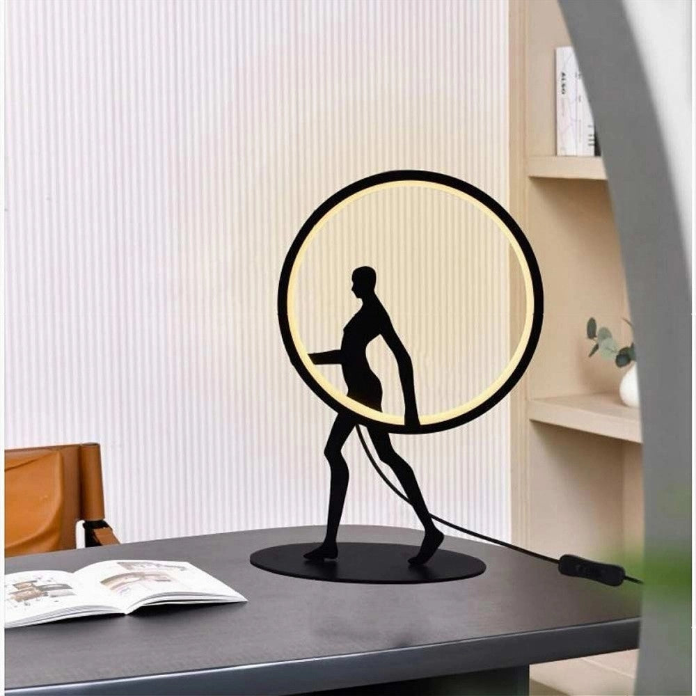 Trade Shop - Lampada Da Tavolo 9w Scultura Corpo Uomo A Led Lume Luce 3000k 4000k 6500k D02-n - -bianco Caldo      -