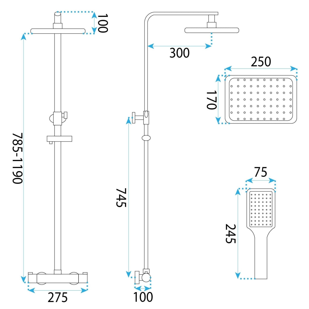Set Doccia Da Incasso Rea Tom Gold