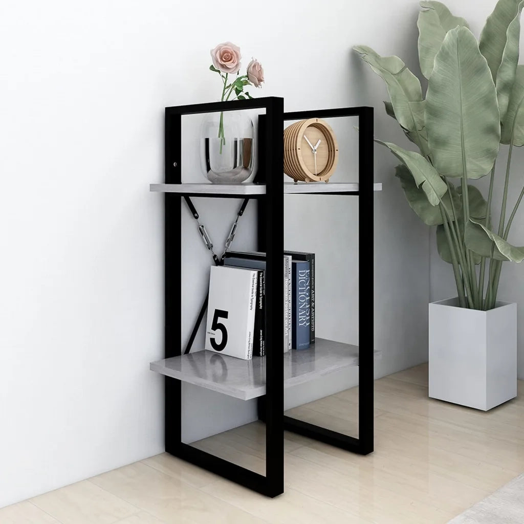 Libreria a 2 Ripiani Grigio Cemento 40x30x70 cm in Truciolato cod mxl 15628