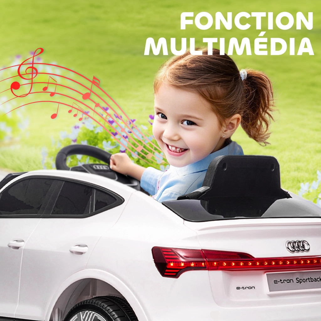 Automobile Elettrica per Bambini Audi e-tron Sportback ¨C zephmum ¨C Bianco