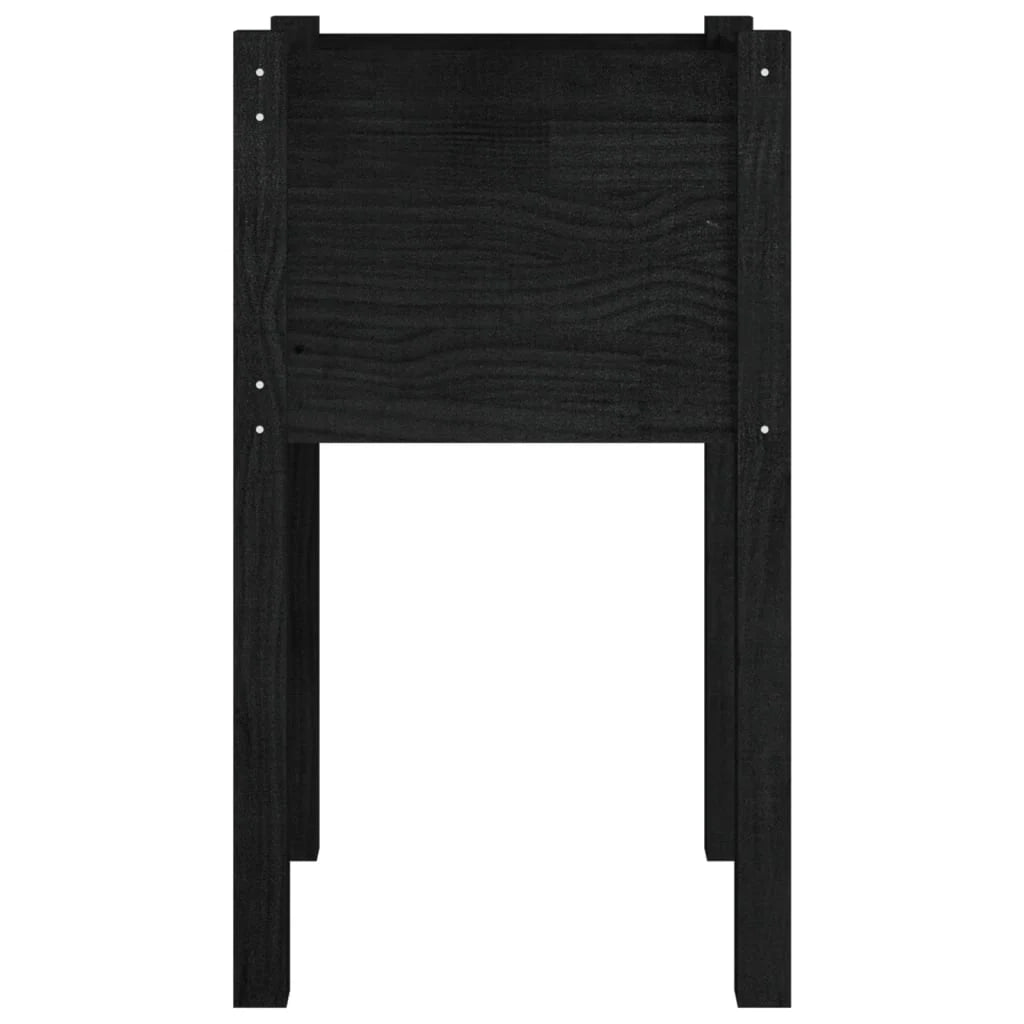 Fioriera rialzata per piante fiori patio o giardino esterno 40 x 40 x 70 cm legno massello di pino nero 02_0038551
