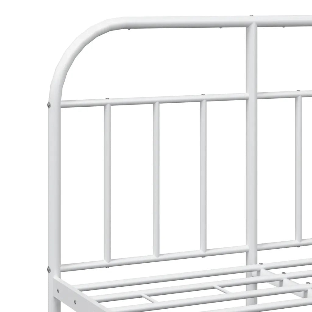 Giroletto con Testiera e Pediera-Struttura Letto Metallo Bianco 120x190 cm 202140