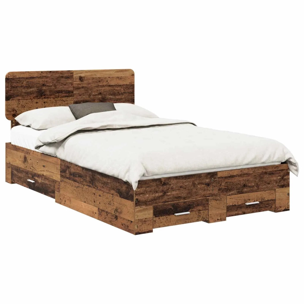 Struttura del letto con testiera Legno vecchio 120 x 190 cm