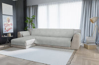 Copridivano in Poliestere con Penisola Sinistra Seduta 290 cm Grigio