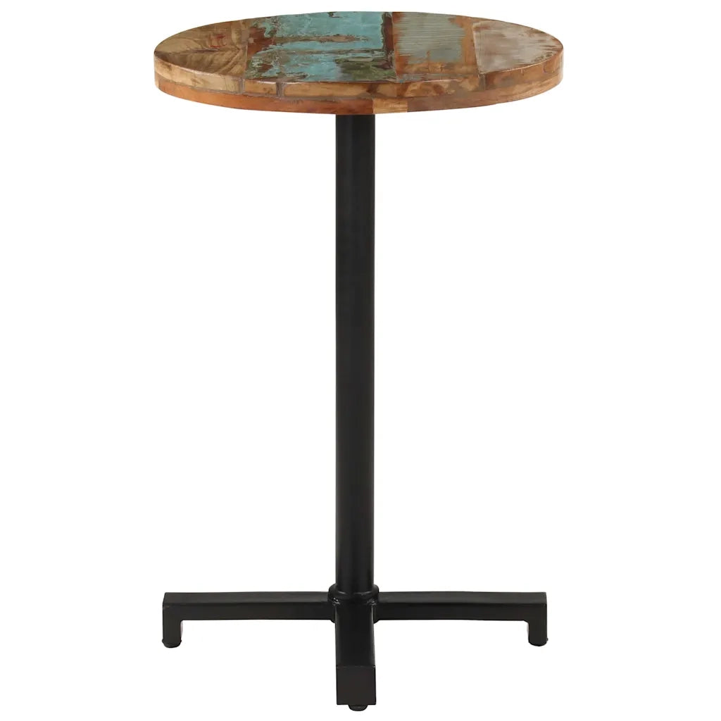 Tavolo da Bistrot Rotondo Ø50x75 cm Legno Massello di Recupero 320287
