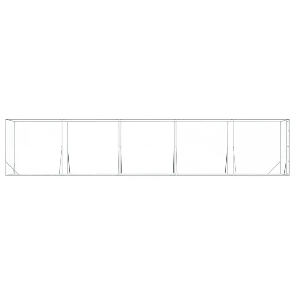 Cuccia per Cani da Esterno Argento 2x10x2 m Acciaio Zincato 3190453