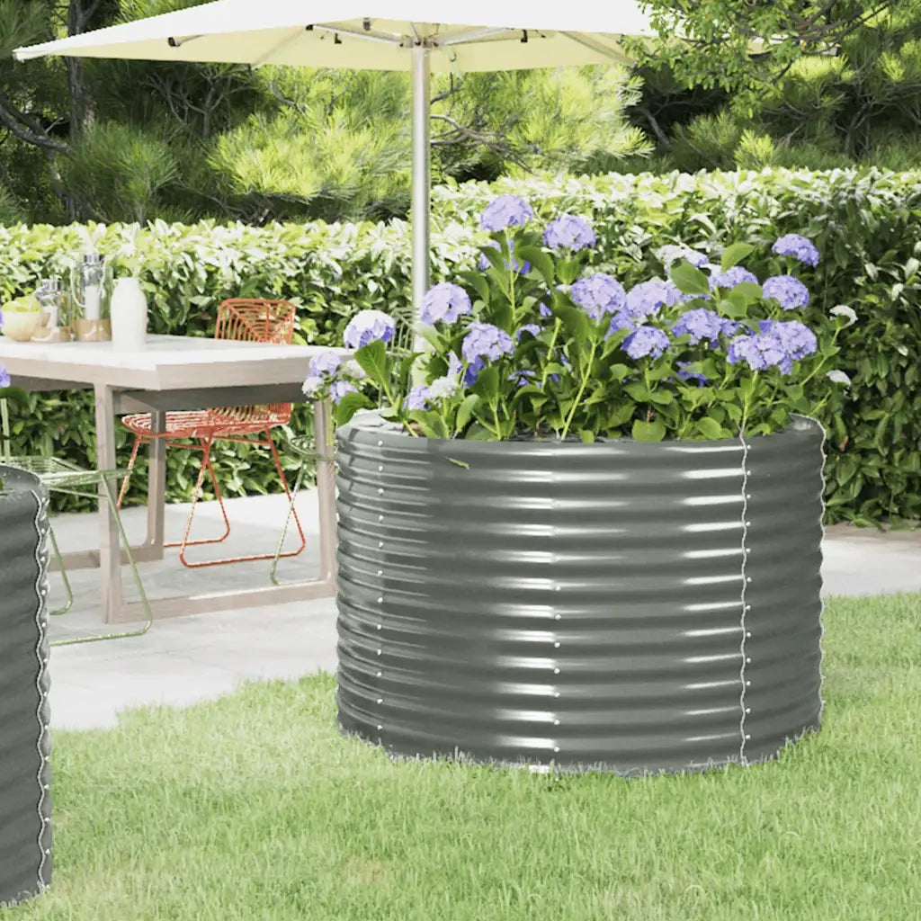 Letto Giardino Acciaio Zincato 100x100x68cm Grigio 319054