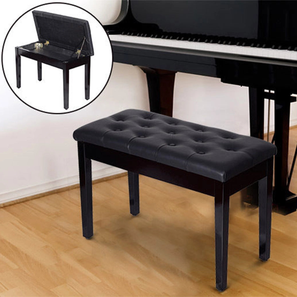 Sgabello da Pianoforte con Sgabelo Imbottito e Sottosella ¨C zephmum ¨C 76x36x50 cm Nero
