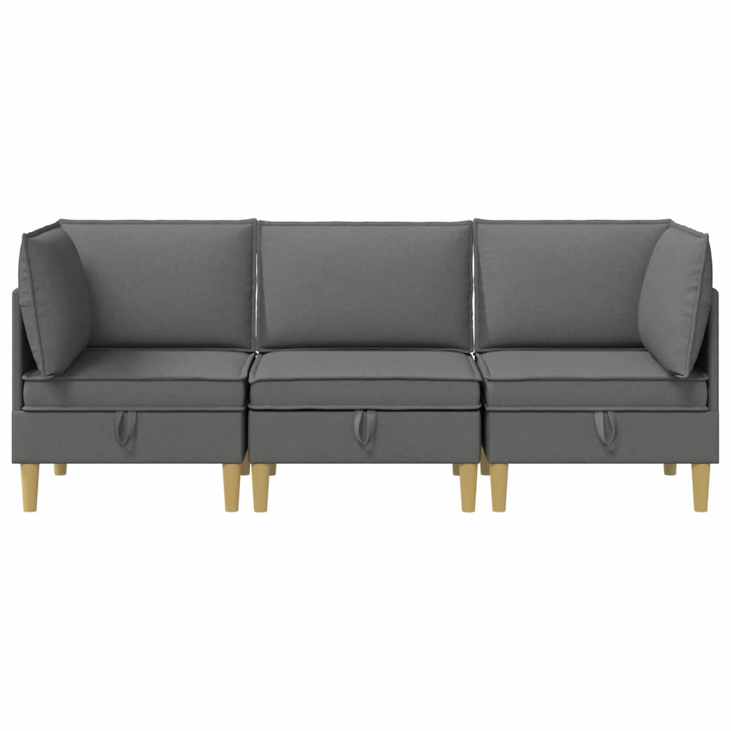 Set di divani modulari con spazio di archiviazione 3 pcs
