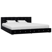 Letto con Materasso Memory Foam Nero in Velluto 180x200 cm 278126
