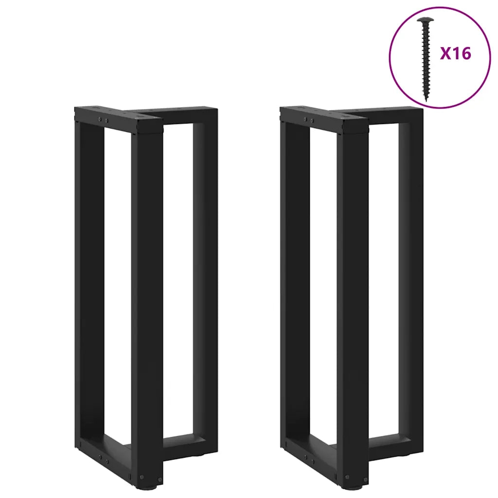 Gambe per tavolo da bar a forma di T 2 pz nere 40x35x(100-101) cm in acciaio 4013084