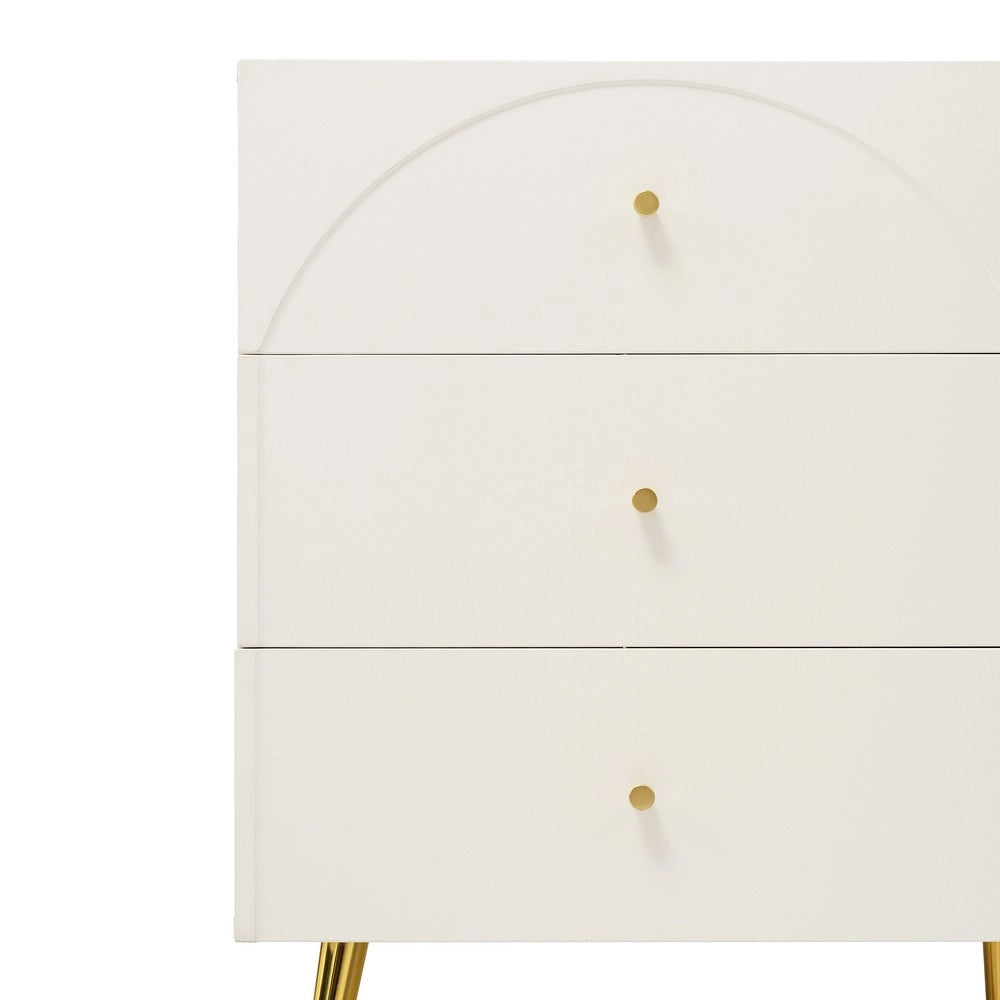 Cassettiera 6 Cassetti ¨C MINIMAL ¨C Bianco, 120x40x85 cm