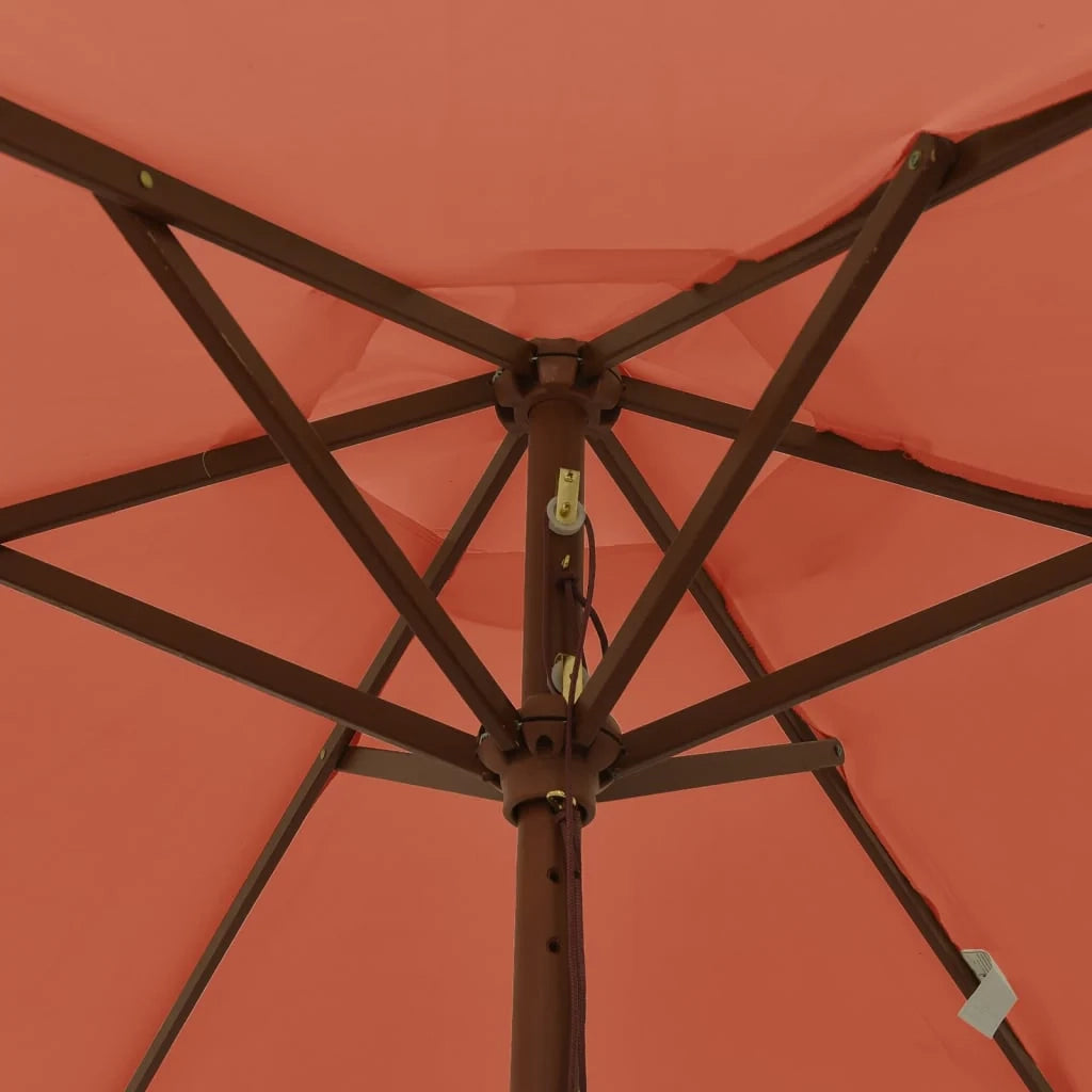 Ombrellone da giardino con palo in legno color terracotta 196 x 231 cm 02_0008362