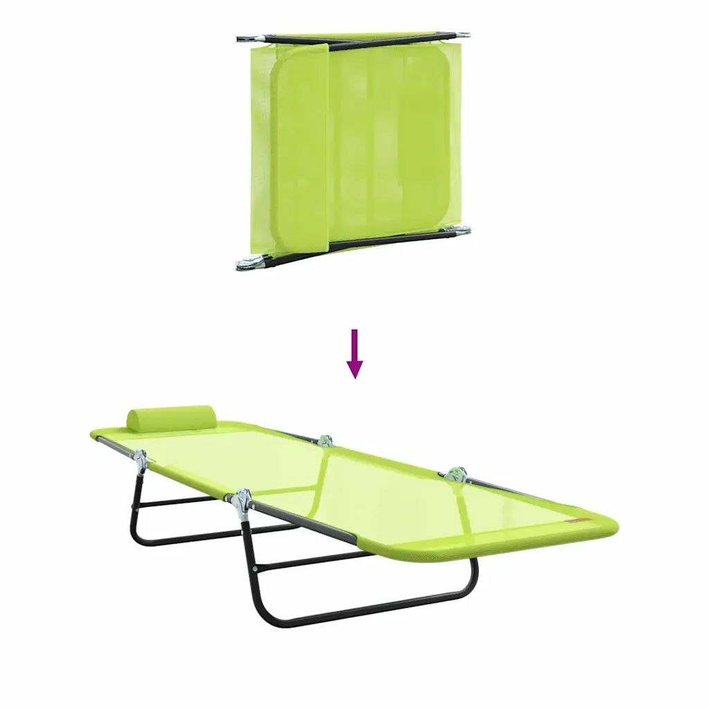 Lettino Prendisole | Sdraio da giardino | Lettino da sole pieghevole Verde 182 x 55 x 85,5 cm