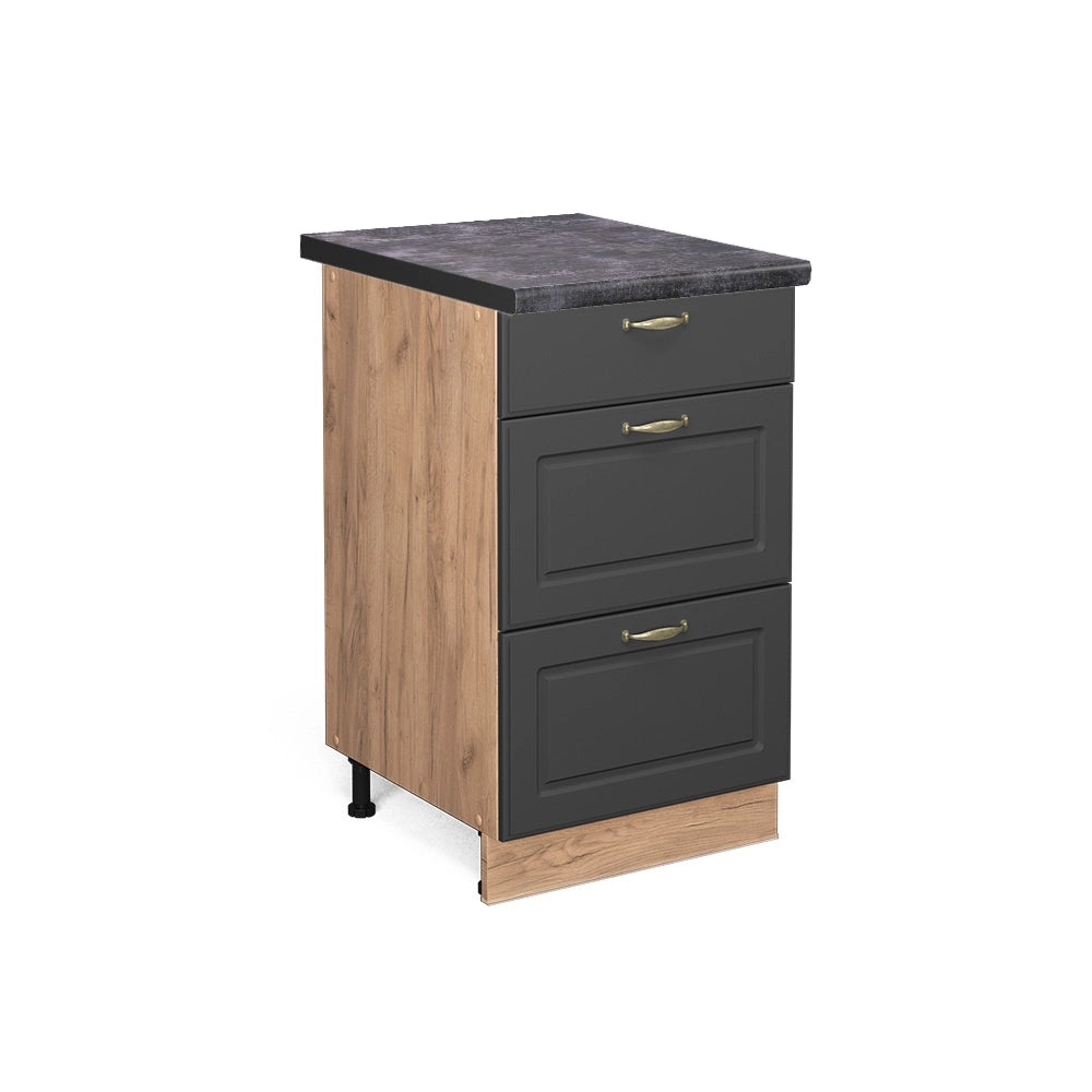 Mobiletto base per cucina Fame-Line Antracite-oro/Rovere dorato 50 cm, PL Antracite Vicco