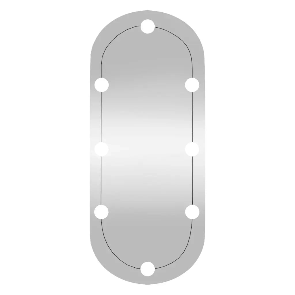 Specchio da Parete con Luci LED-Specchio a Muro-Specchio Decorativo 30x70 cm Vetro Ovale