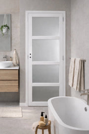 Blocco porta Tana Tessuto bianco H204 x L83 Mano sinistra