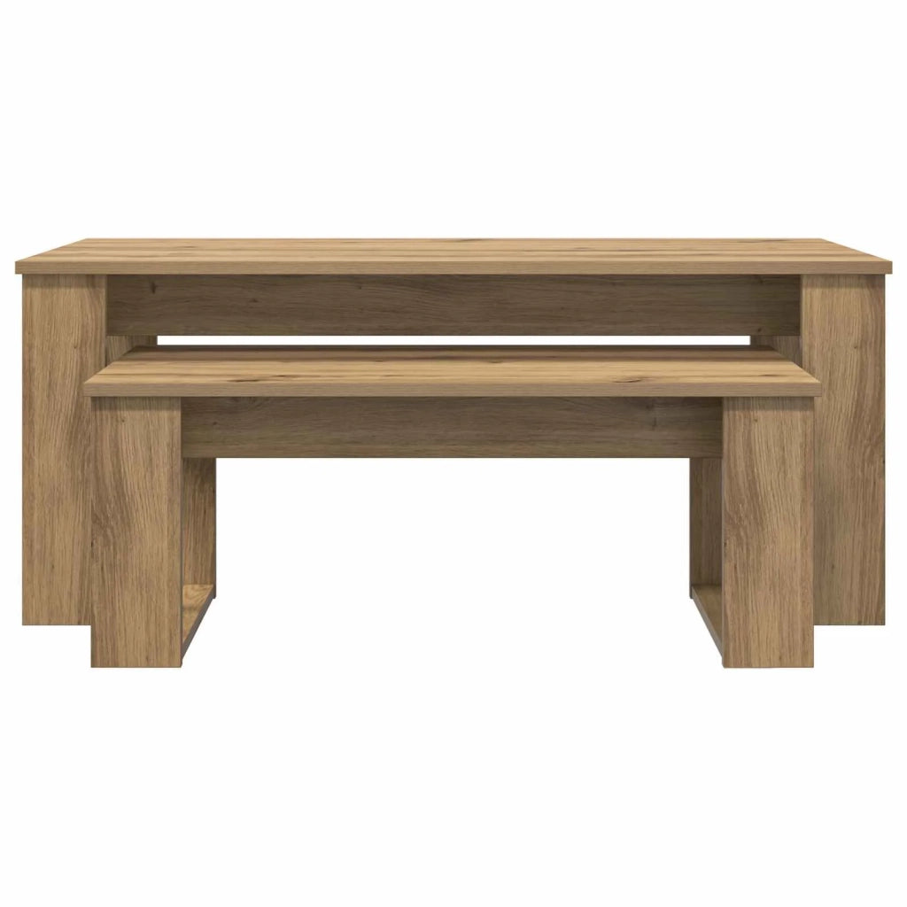 Set di Tavolini da Caffè 2 pcs Rovere artigianale