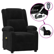 Poltrona Elettrica Massaggiante Reclinabile Nera in Velluto cod mxl 31724