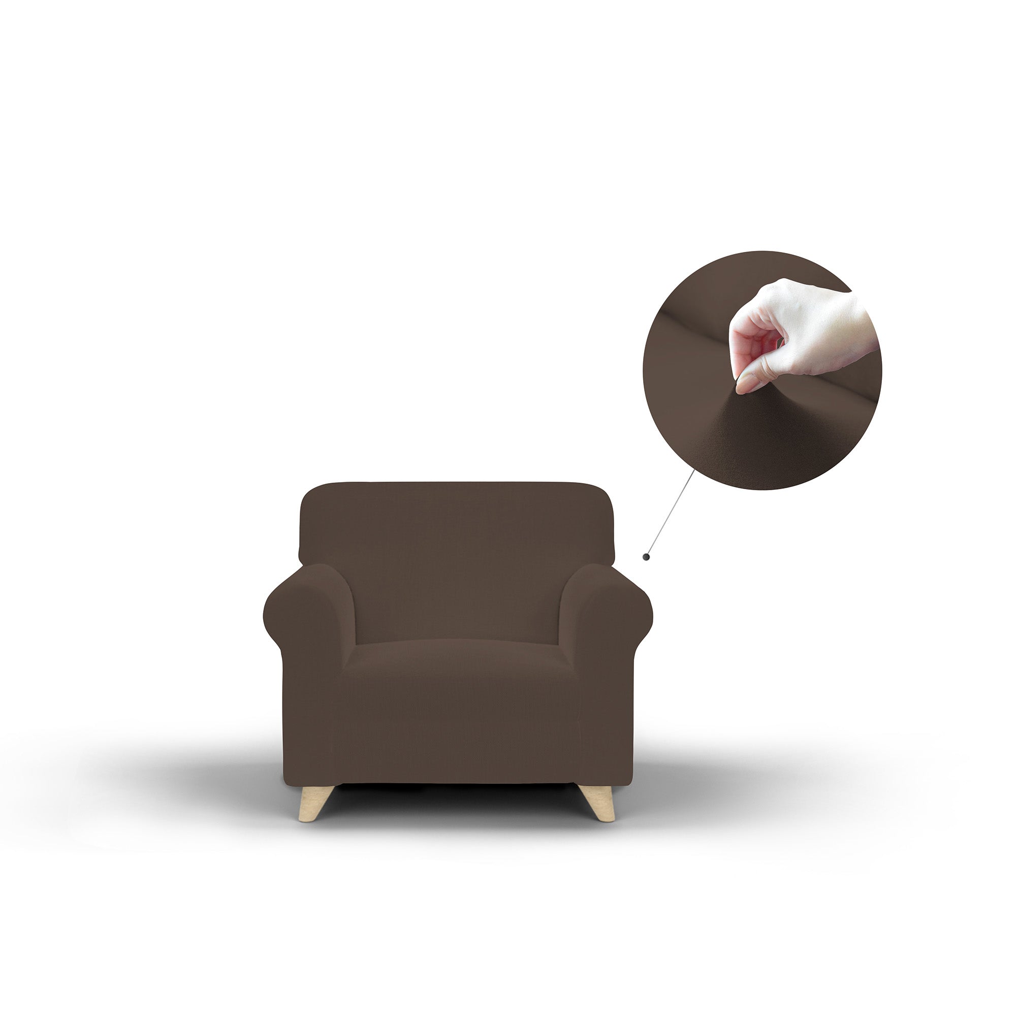 Copridivano Elasticizzato 3 Posti in Poliestere Dahlia Marrone