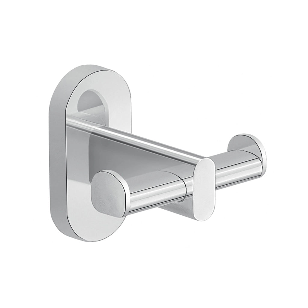 Appendiabiti doppio da muro in acciaio inox e Cromall 5326 Gedy serie FEBO Cromato