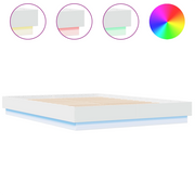 Letto matrimoniale | Letto per adulti | Giroletto con Luci LED Bianco 150x200 cm