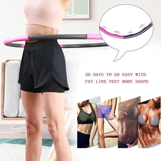 Hoelahoep per adulti, per perdita di peso e massaggi, 6-8 segmenti, con sezioni rimovibili, adatto per fitness