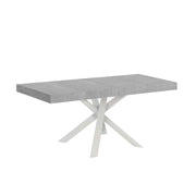 Tavolo allungabile 90x90/194 cm Clerk Premium - gambe Bianche - Cemento