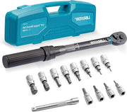 Chiave a Morsa per Bicicletta 1/4" 5-25Nm Set di Morsa a Click con Bit a Lema e Torx - Barra di Estensione Kit di Manutenzione Strumentazione Professionale