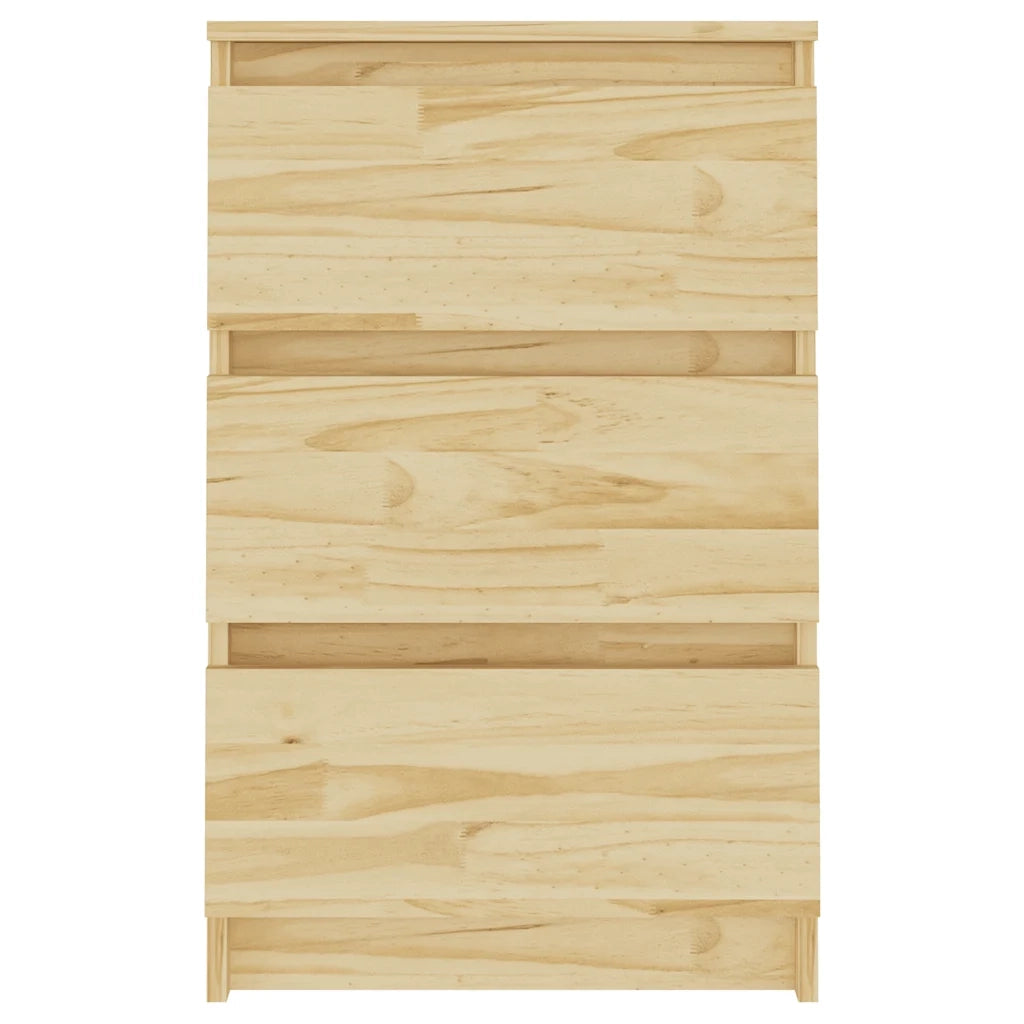 Comodino 40x29,5x64 cm in Legno Massello di Pino 808083