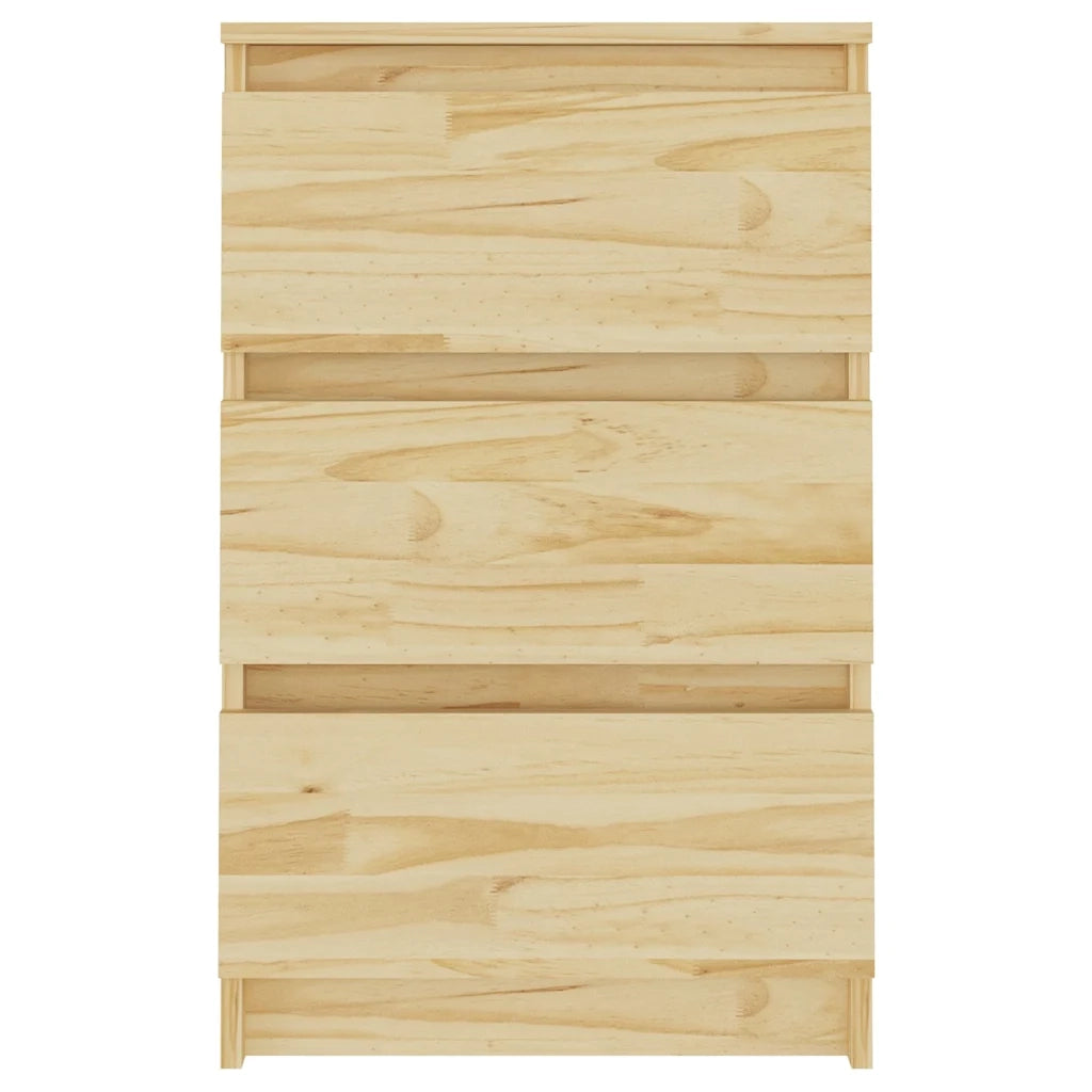 Comodino 40x29,5x64 cm in Legno Massello di Pino 808083