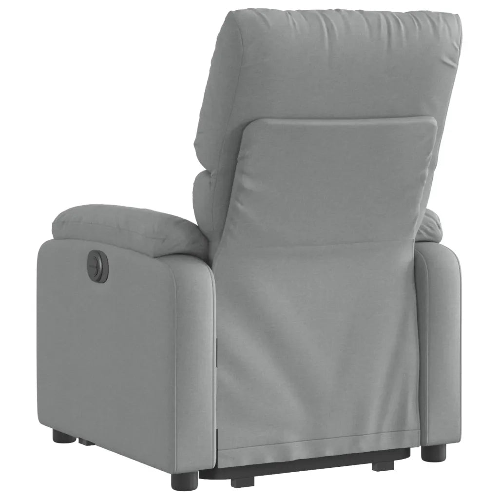 Poltrona | Sedia Relax Alzapersona Reclinabile Grigio Chiaro in Tessuto