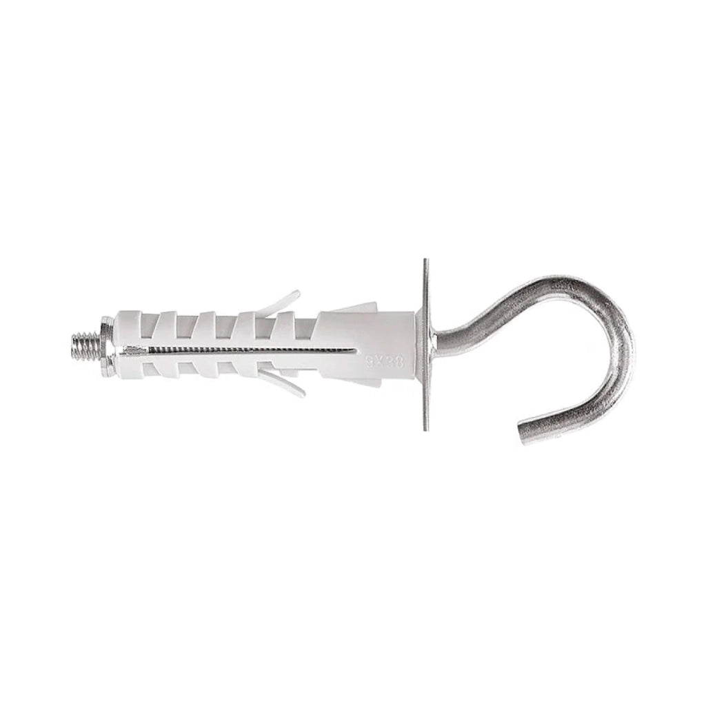 TASSELLO LEGGERO IN NYLON CON VITE A GANCIO AD OCCHIELLO APERTO AD ESPANSIONE CON DADINO CONICO ED A - Ø12X45 - M5  - TEF