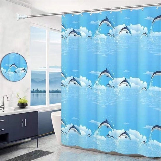 Douchegordino per bagno 180x180cm - Douchegordino veloce asciugamento con ganci - Douchegordino impermeabile e schiumogeno - con 12 anelli per douchegordino - per doccia e bagno