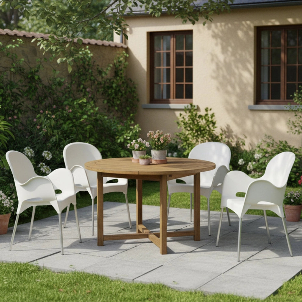Raimund, Sedia da Esterno 4 Sedie Made in Italy, Beige