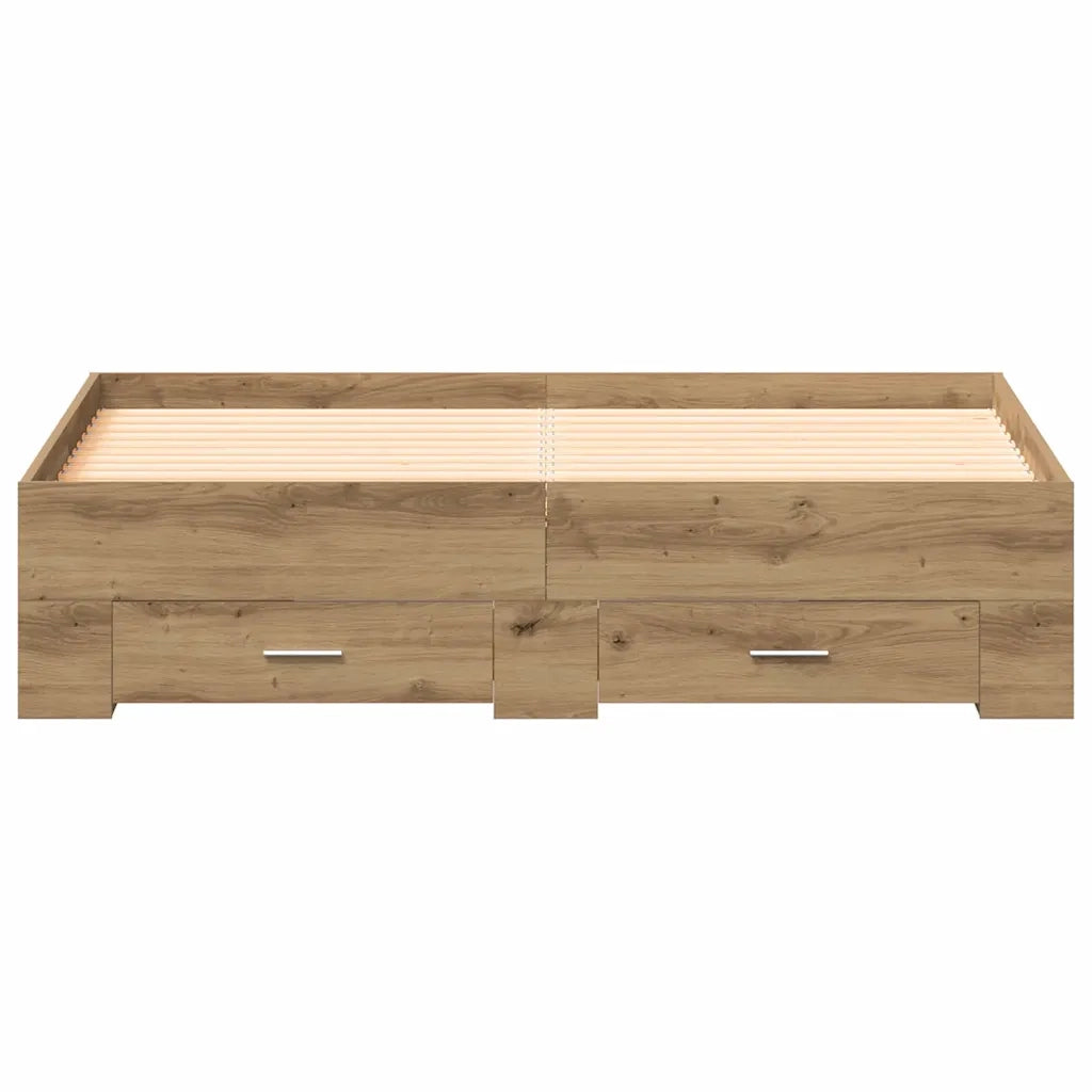 Struttura del letto-Giroletto Rovere artigianale 140 x 190 cm 589452
