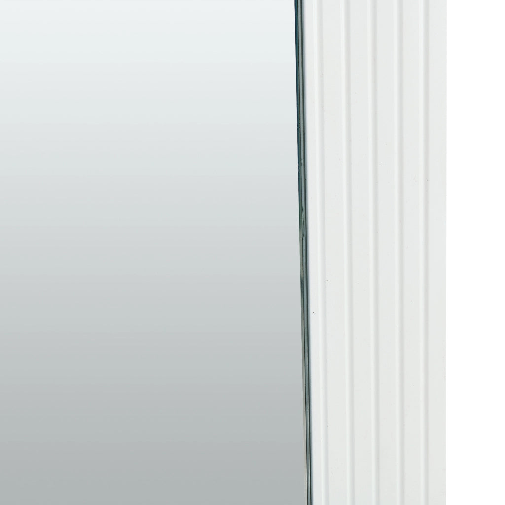 Specchio da parete quadrato, specchio da corridoio, 80x80 cm, cornice in legno, bianco