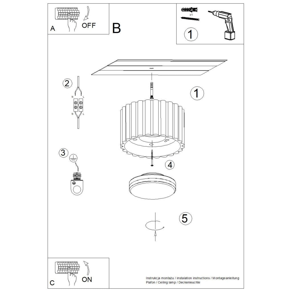 Lampada da soffitto AURA 1 moka Gx53