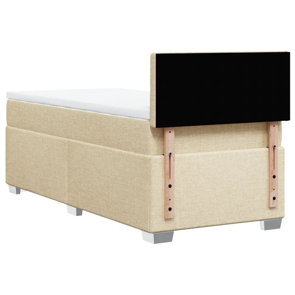 Giroletto a Molle con Materasso Crema 90x190 cm in Tessuto 3285762