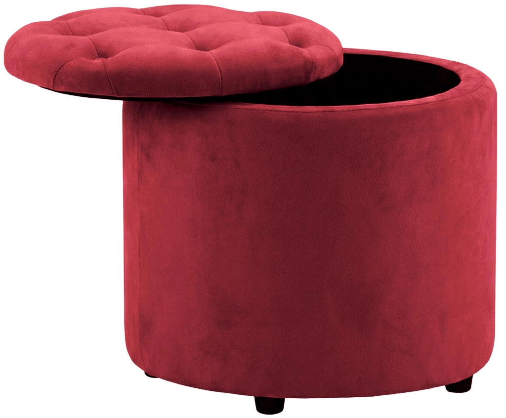 Pouf Contenitore Pantin In Velluto rosso