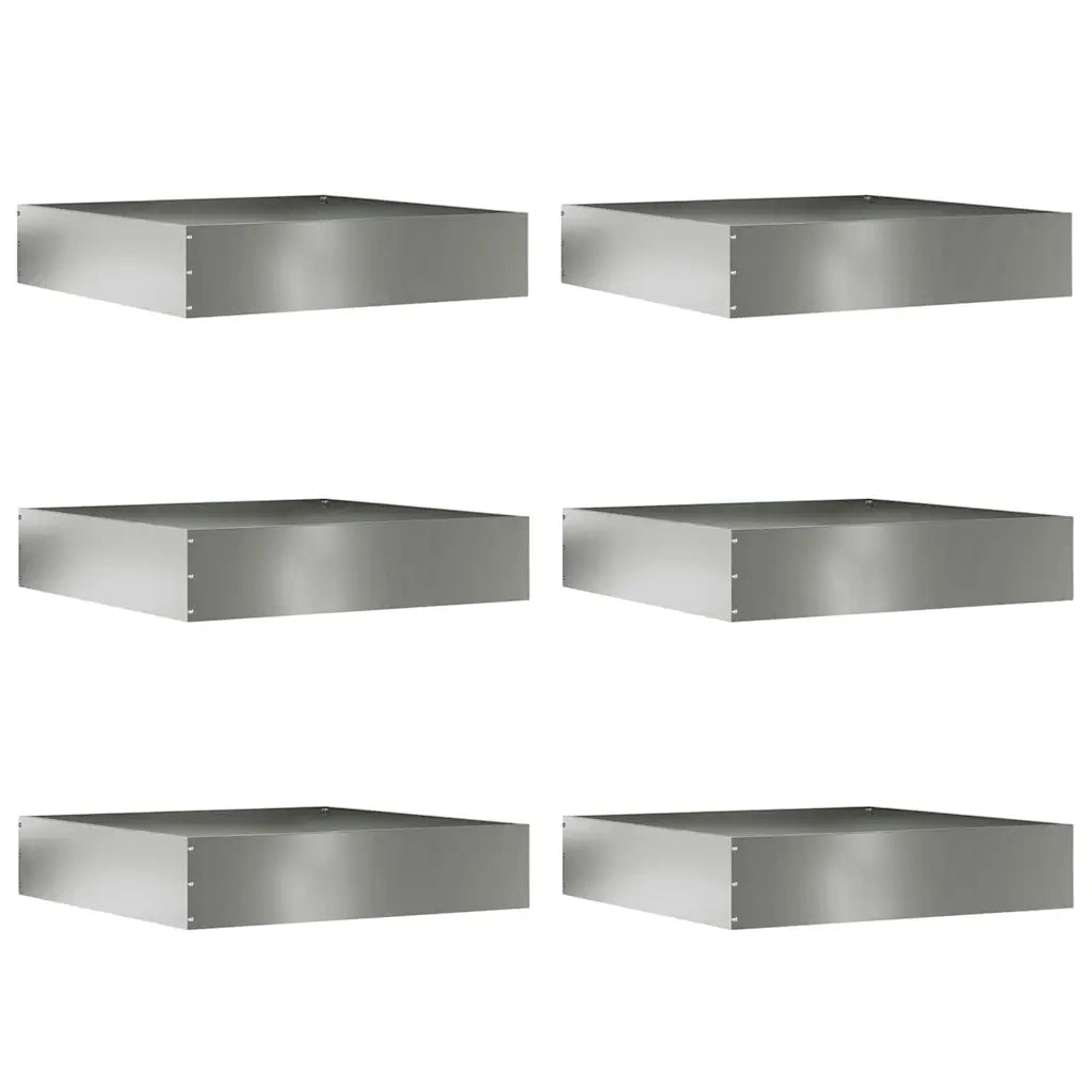 Bordura per Prato 6 pcs Argento 60 x 60 x 13 cm Acciaio zincato 874741