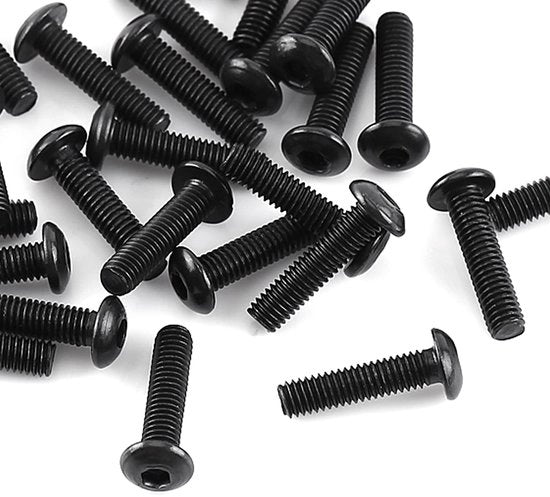 Assortimento di viti a 6 punte - 300 pezzi - Acciaio rivettato - Testa cilindrica/rotonda - Componenti di fissaggio - Ideali per spazi ristretti