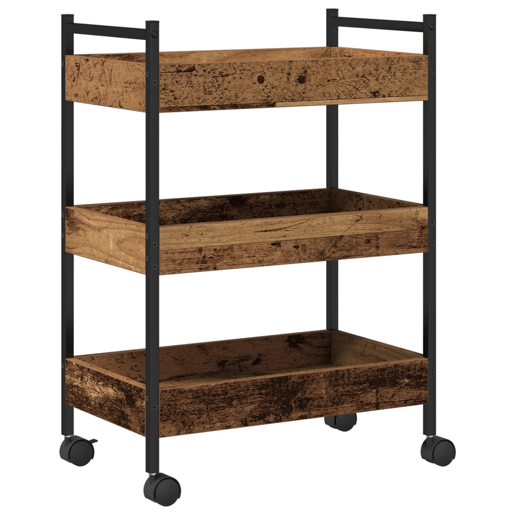 Carrello da cucina  in legno vecchio 50x30x70 cm in legno ingegnerizzato