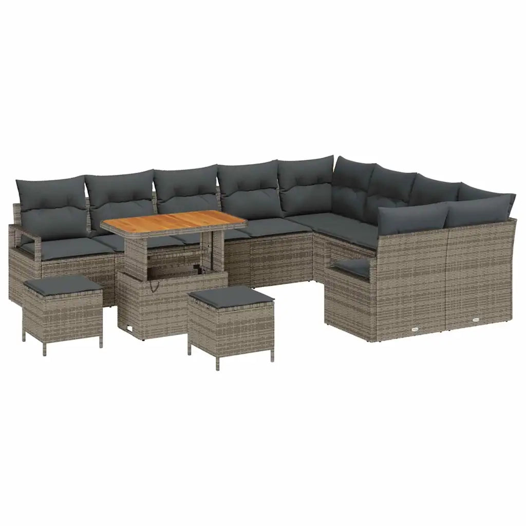 Set Divano da Giardino con cuscino 12 pcs Grigio 3364518