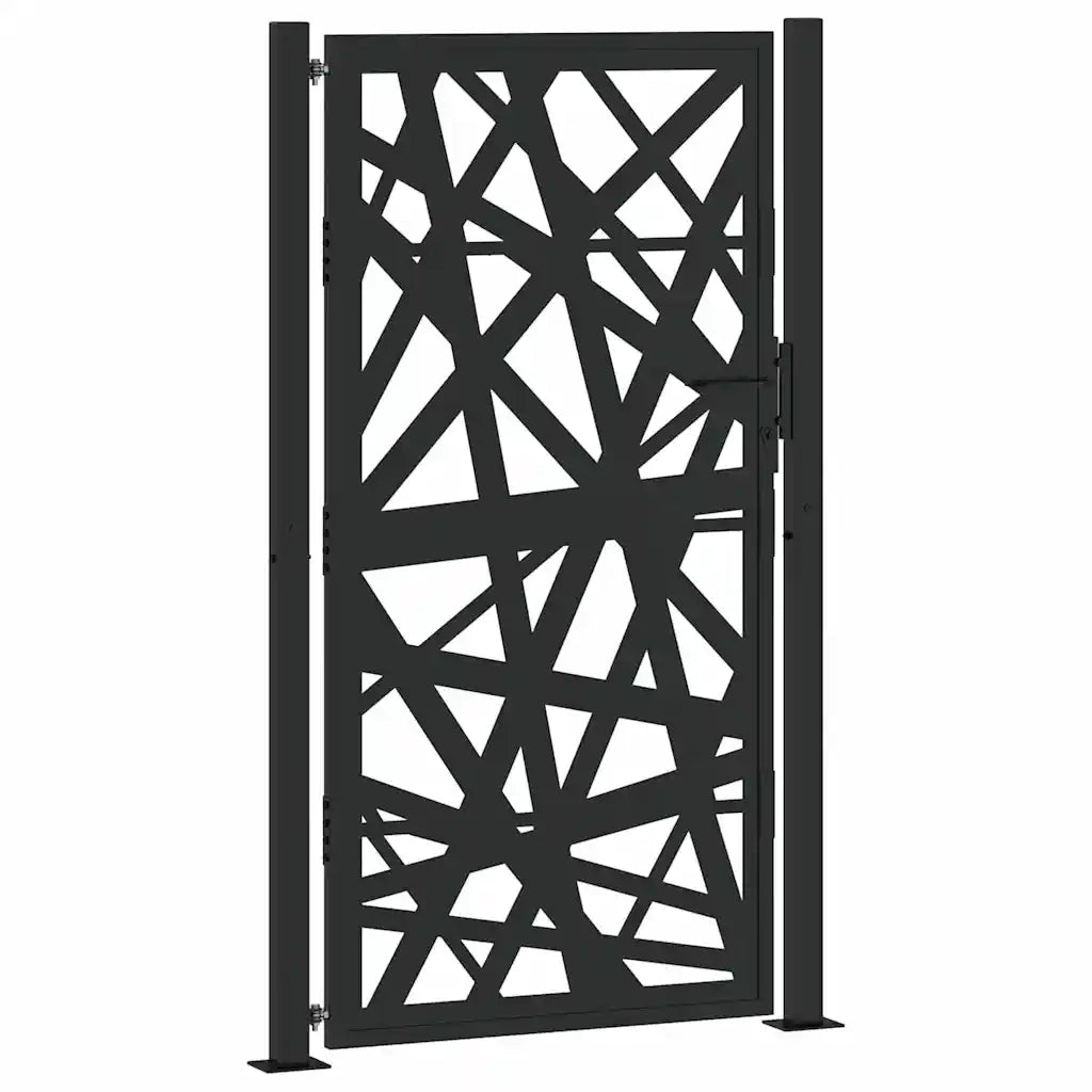 Cancello da giardino nero 100x175 cm in acciaio design leggero 4100952