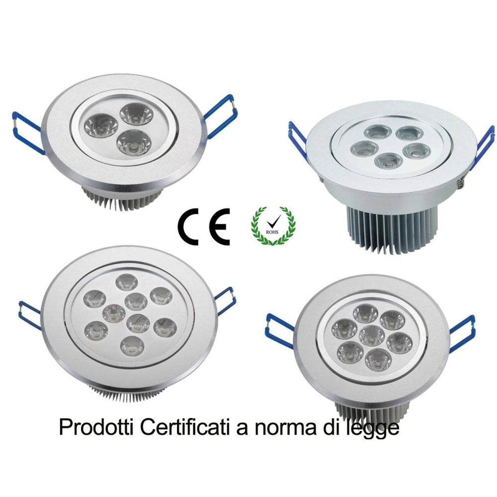 Trade Shop - Faretto A Led Da Incasso Luce Calda O Fredda Per Controsoffitte In Cartongesso - -bianco Freddo-3 Watt