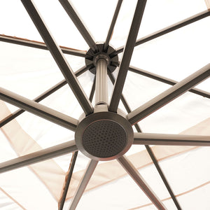 Ombrellone Decentrato da Giardino 4x4m in Alluminio Panna