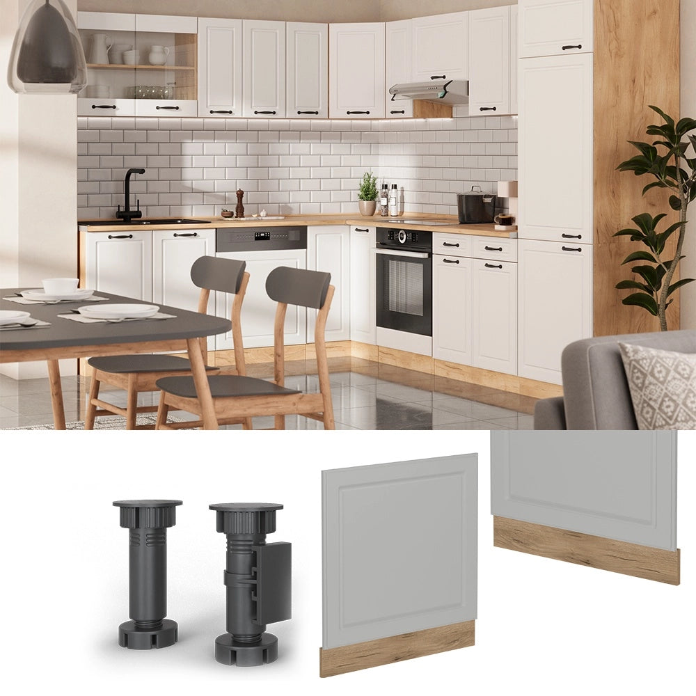 Pannello frontale R-Line Bianco rustico/Rovere dorato 60 cm, PL Marmo Vicco