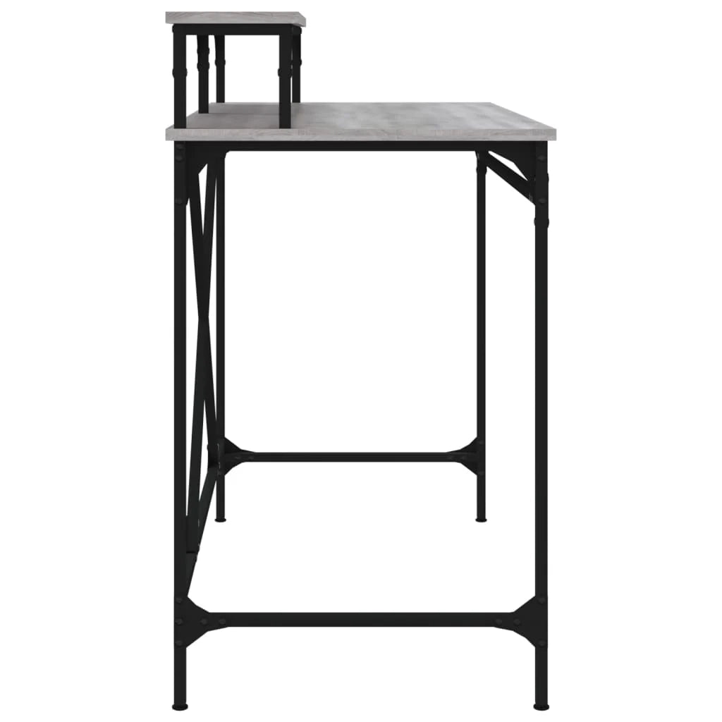 Scrivania Sonoma postazione computer mobile per computer scrivania da studio 100 x 50 x 90 cm legno ingegnerizzato e ferro grigio 02_0023941